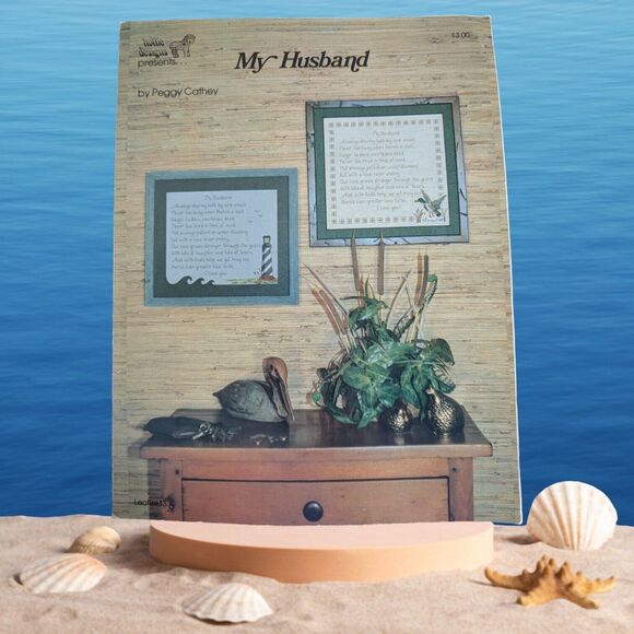 My Husband Sampler Peggy Cathey Hollie Designs Cross Stitch Leaflet Vintage 80s - Picture 1 of 3